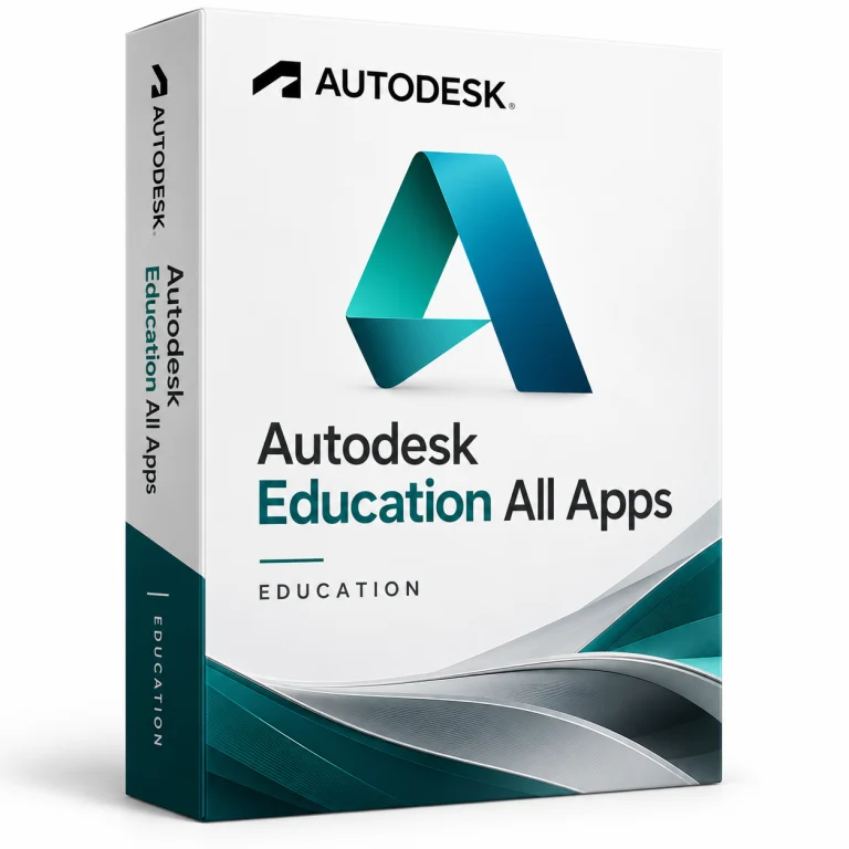 Autodesk Education All Apps software box on white