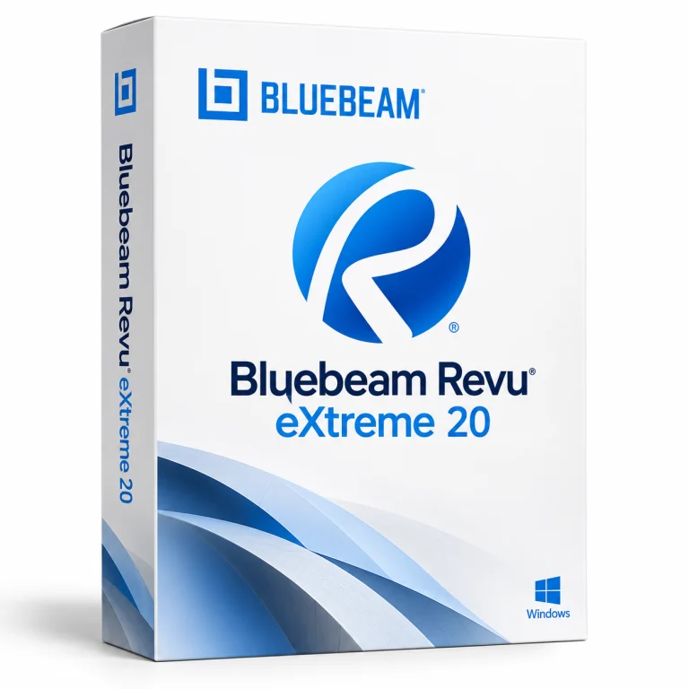 Bluebeam Revu eXtreme 20 software box on white · Windows