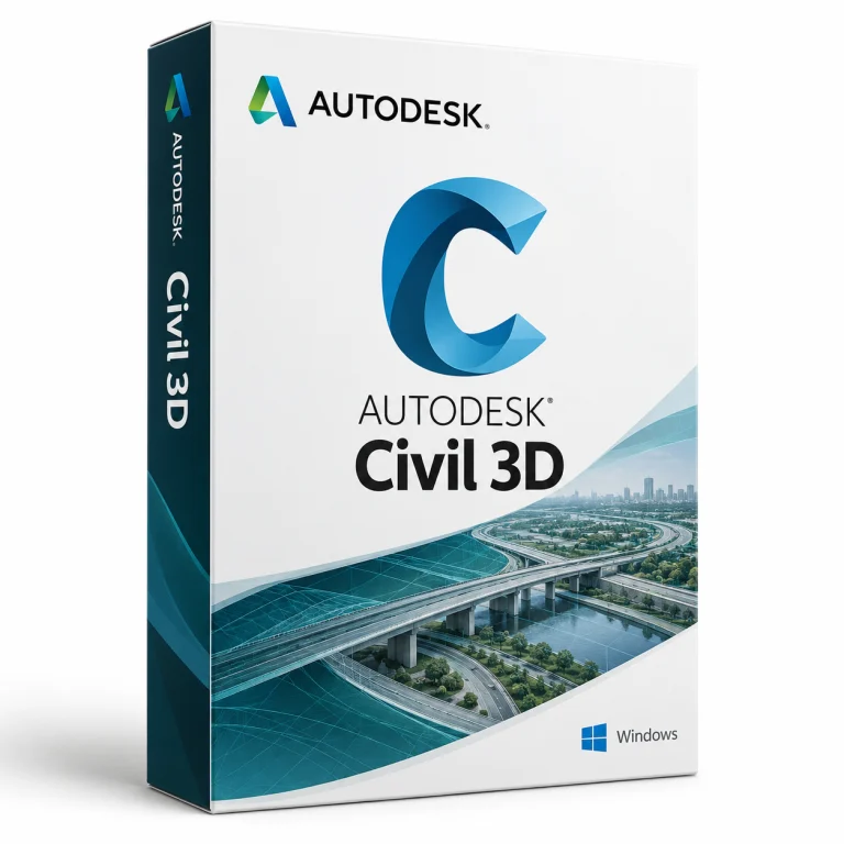 Autodesk Civil 3D software box on white · Windows