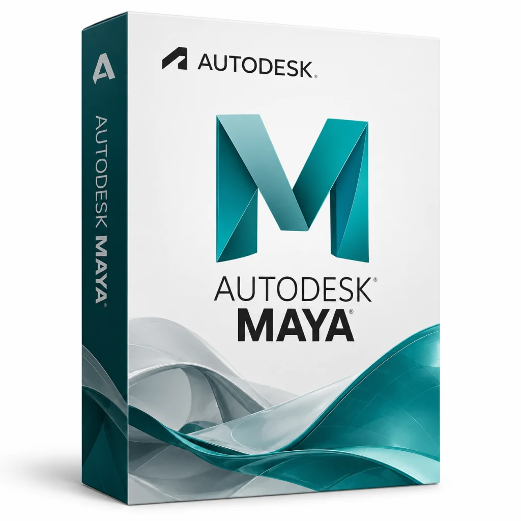 Autodesk Maya software box on white
