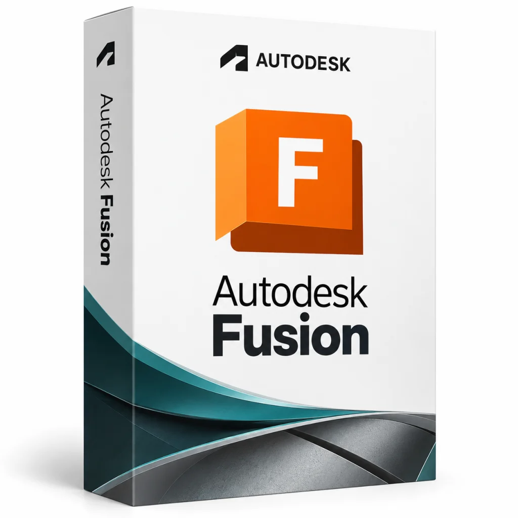 Autodesk Fusion software box on white