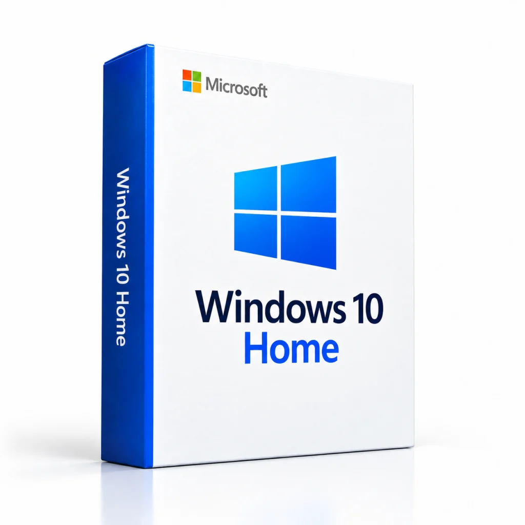 Windows 10 Home software box on a white background