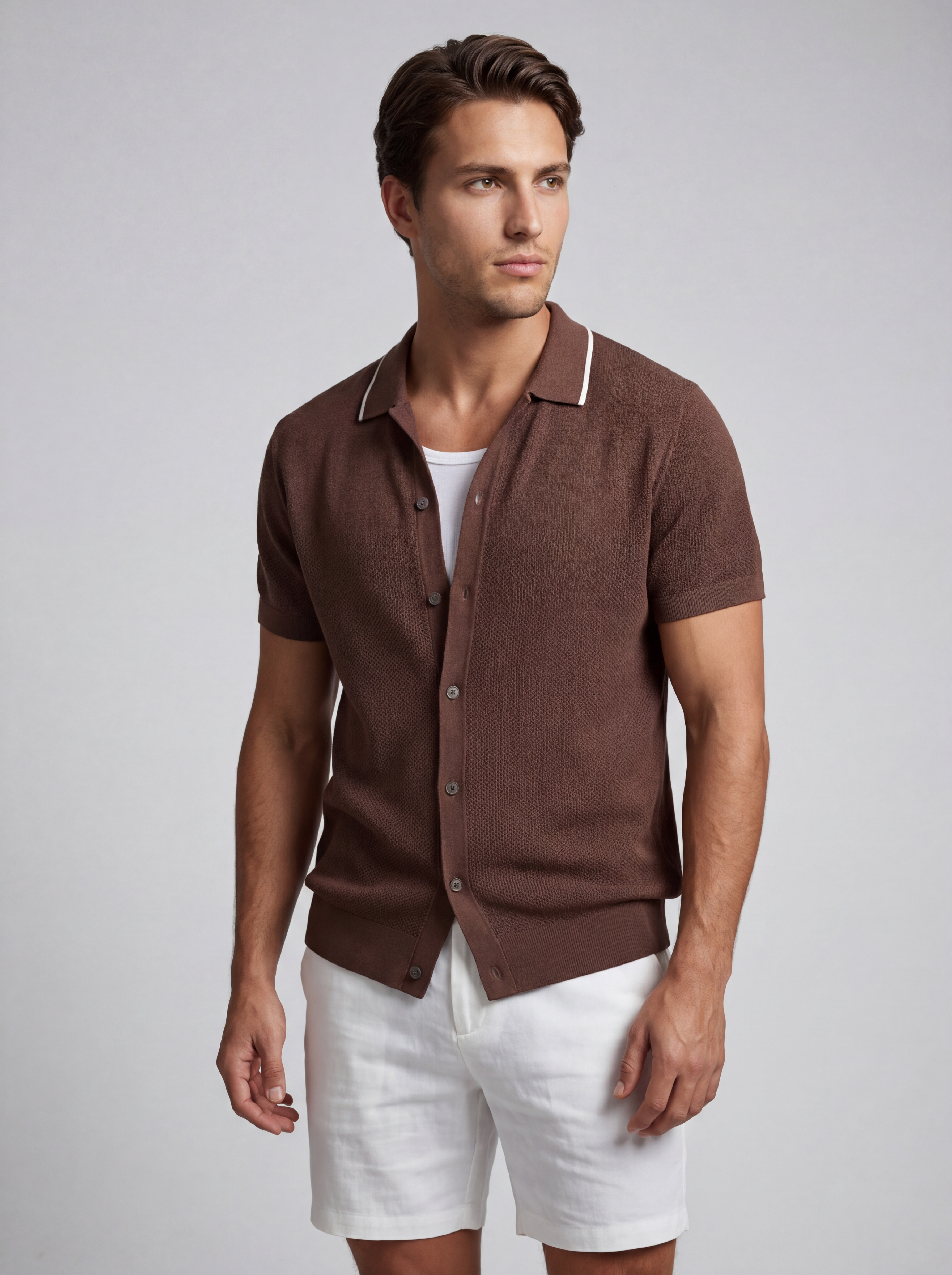 The Corsica Tipped Mesh Shirt — product image