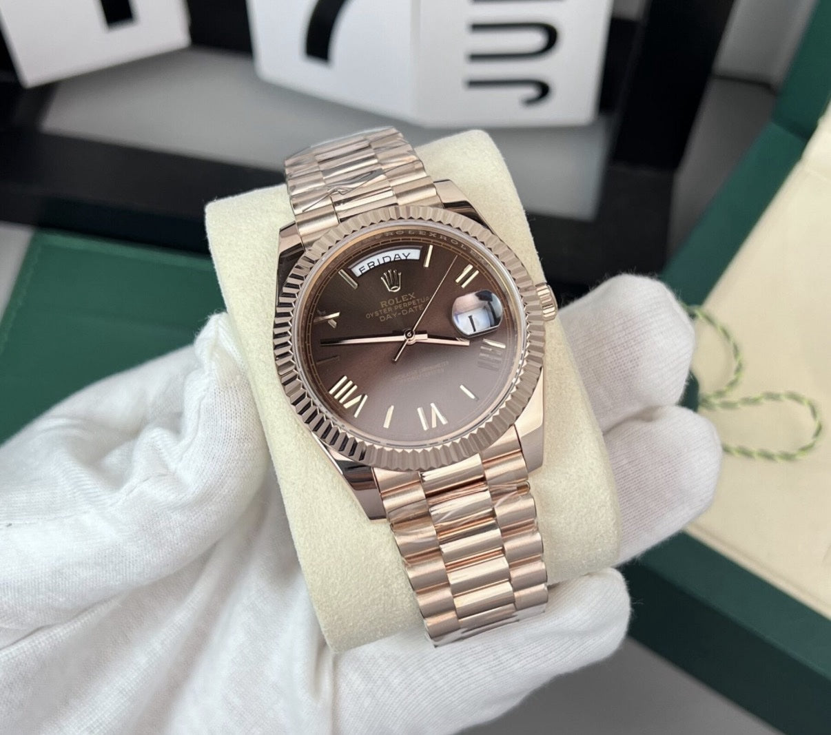 Day-Date 228235 RG Plated Chocolate Dial 40mm — product image