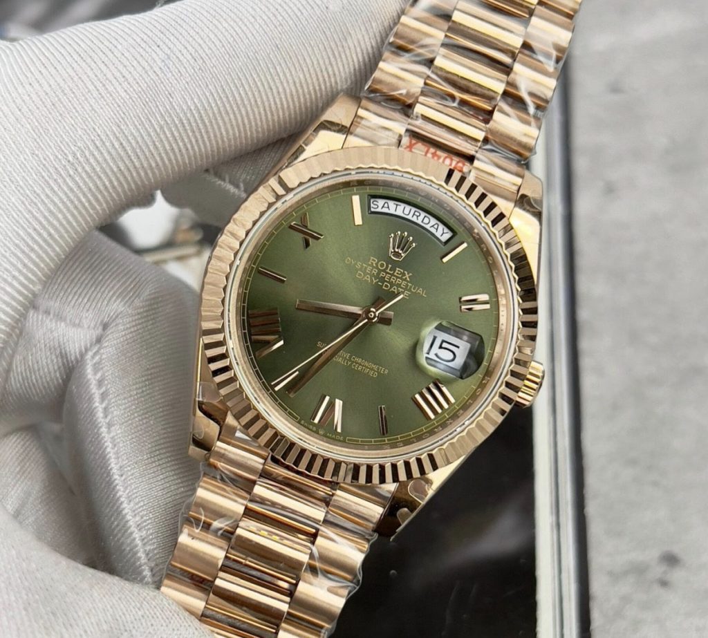 Day-Date 228235 RG Plated Green Dial 40mm