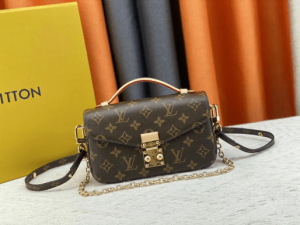 Pochette Métis Monogram Bag – Brown Top Handle Crossbody with Gold-Tone Chain — product image