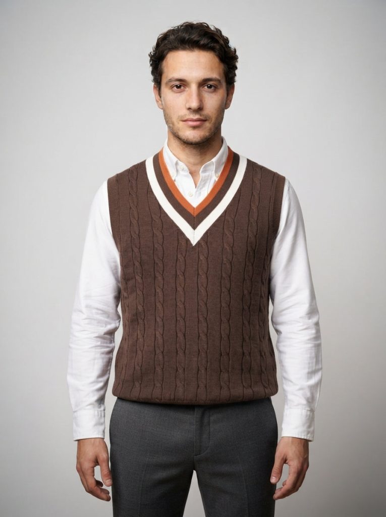 The Tenbury Cricket Vest in Green