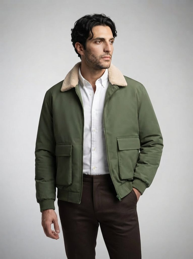 The Ashbourne Flight Jacket in Olive