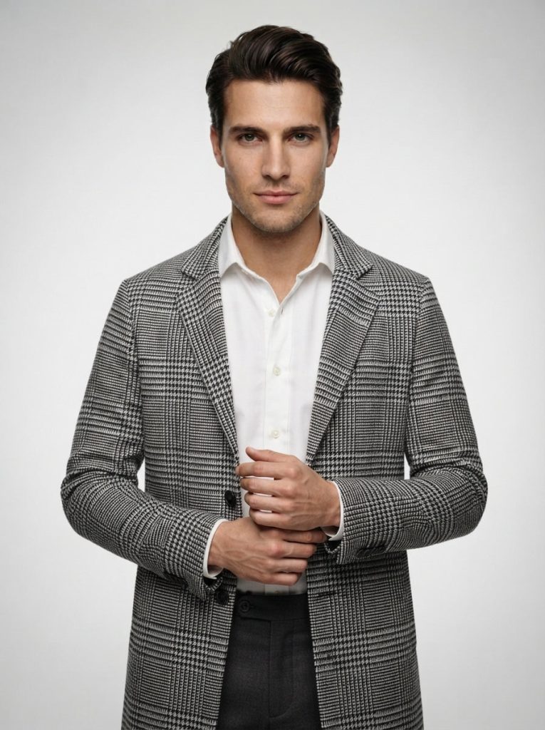 The Wistow Check Overcoat in Gray