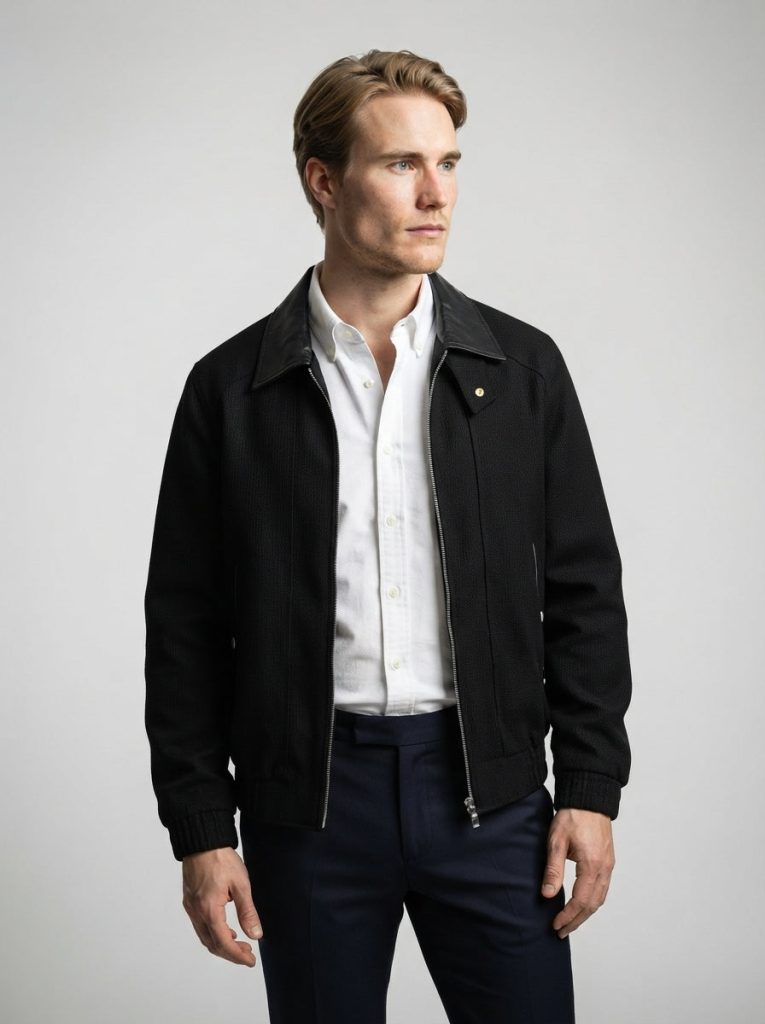 The Loxley Ribbed Blouson in Black