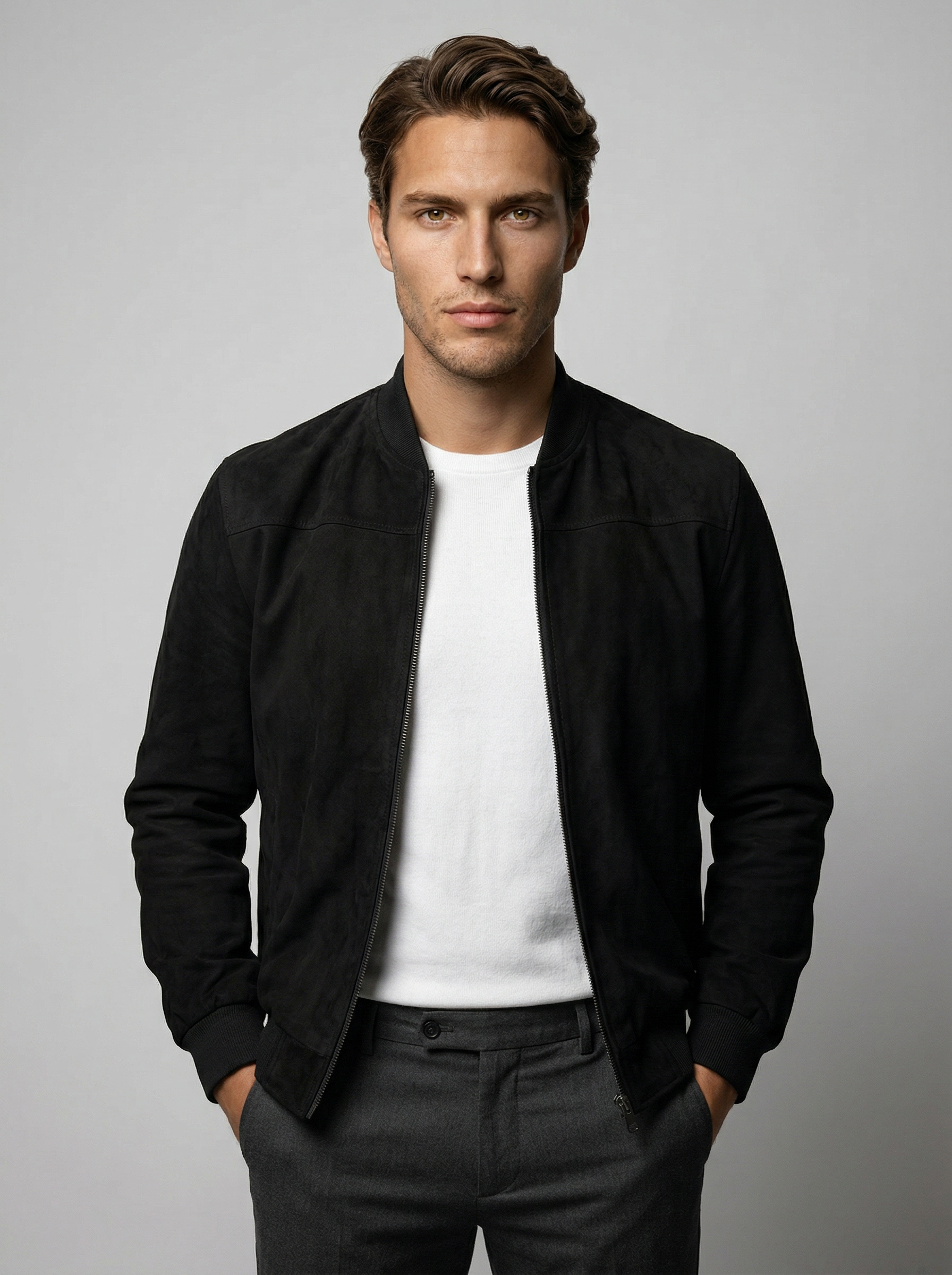 Mens Fall Stand Collar Flight Jacket | Bomber Jacket — product image